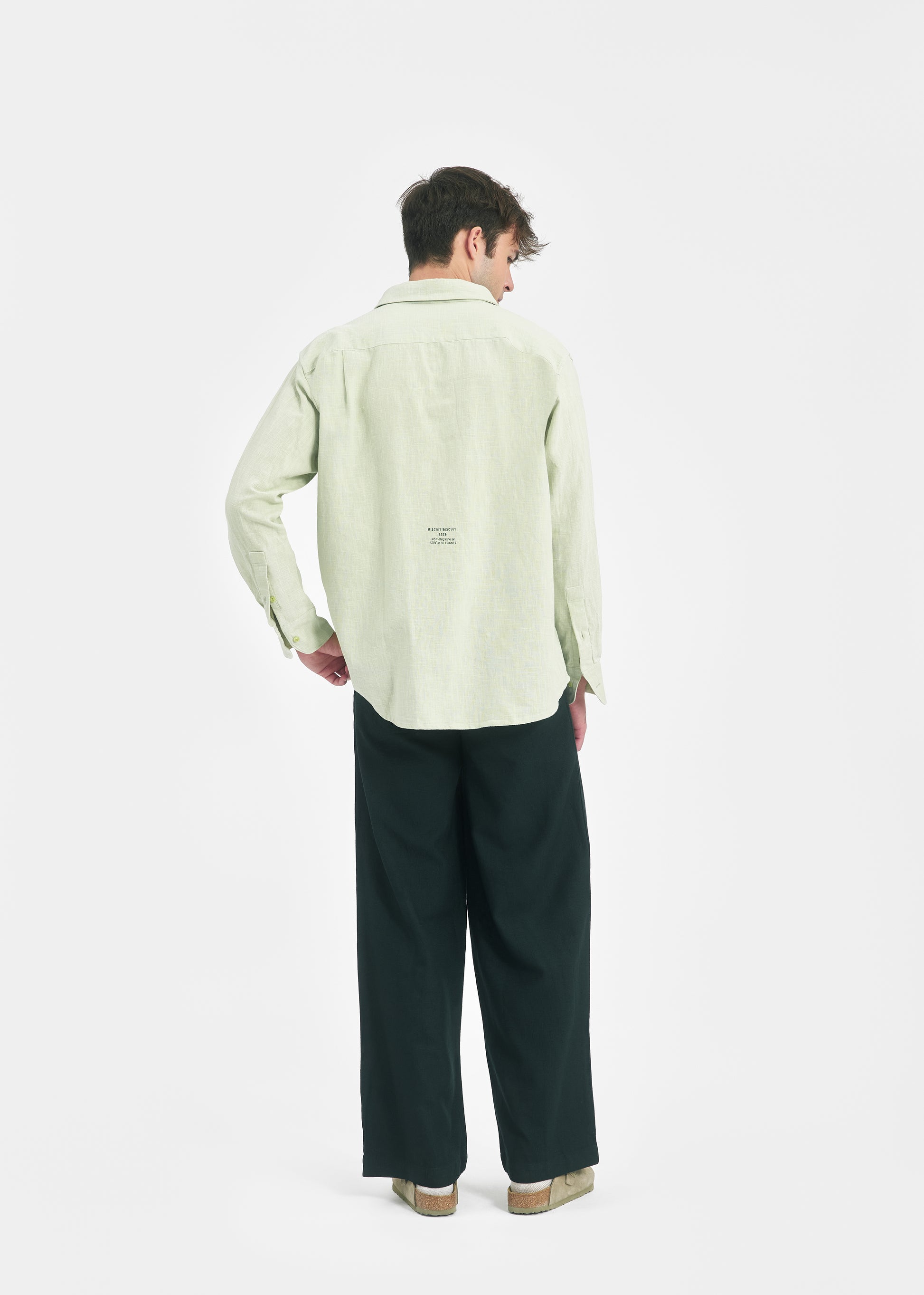Pantalon deux plis unisexe vert foncé