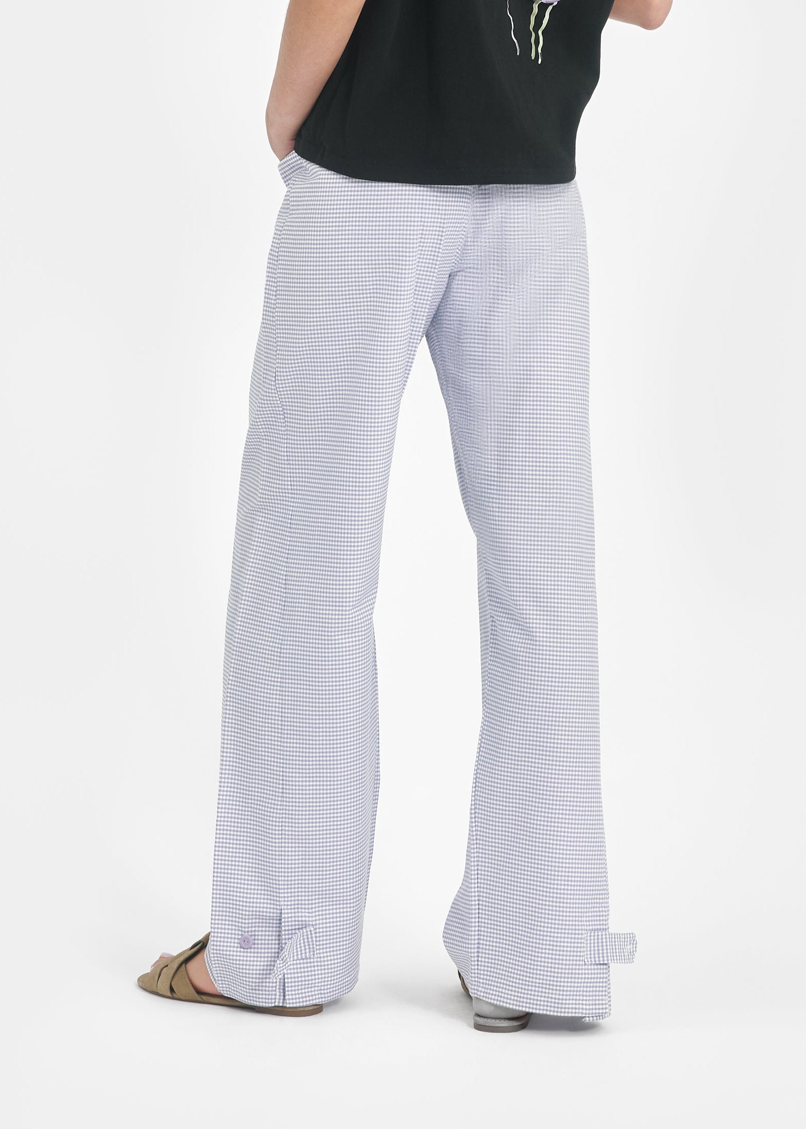 Pantalon unisexe carreaux lavande