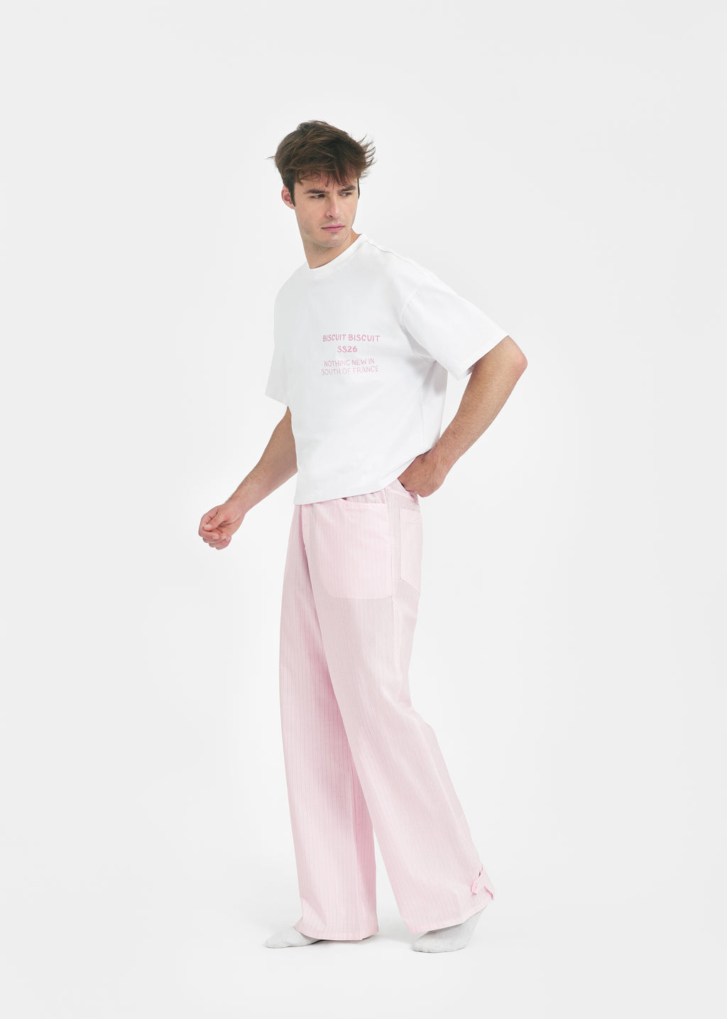 T-shirt oversize "Double Biscuit Rose"