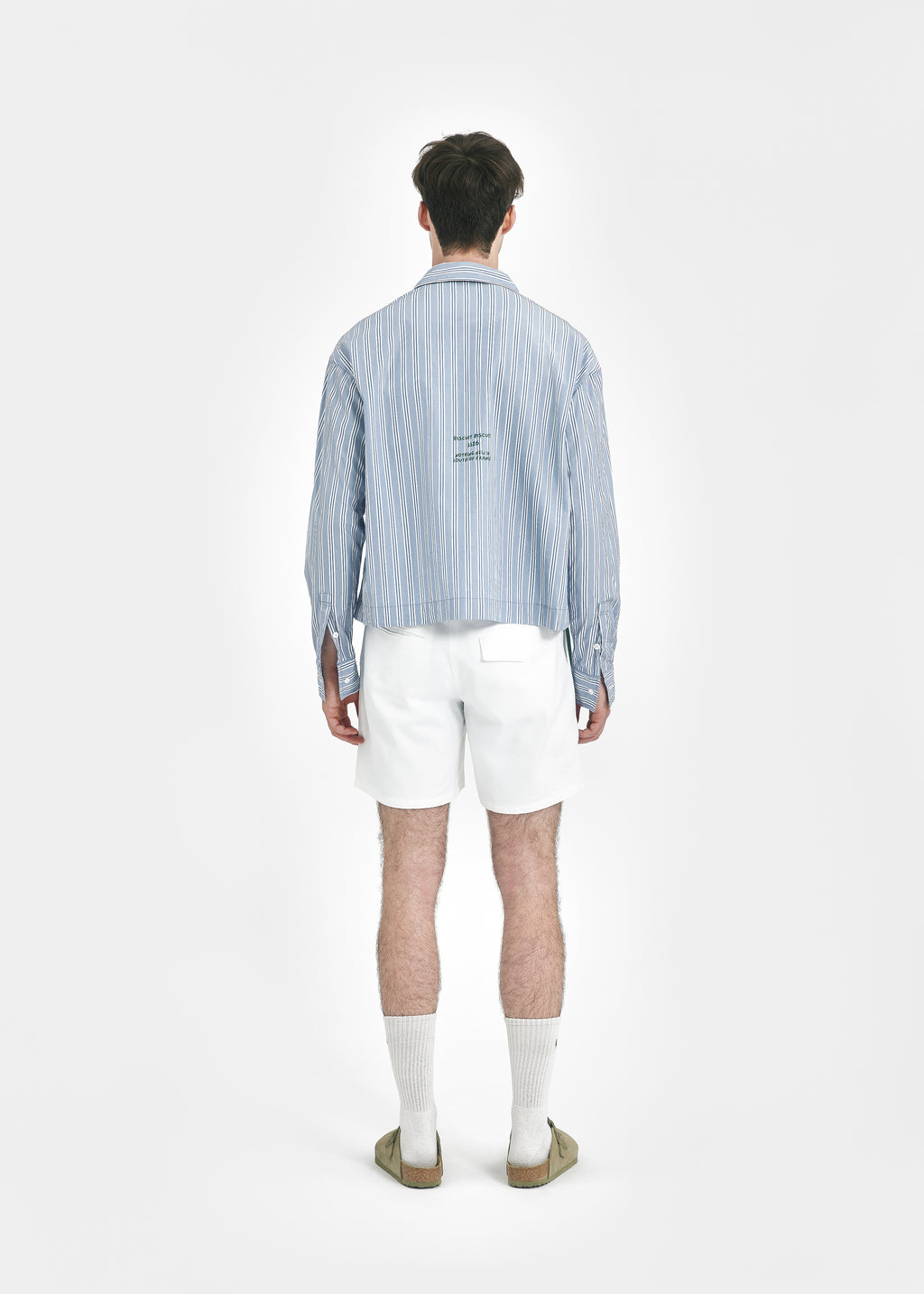 Short deux plis unisexe canvas coton blanc