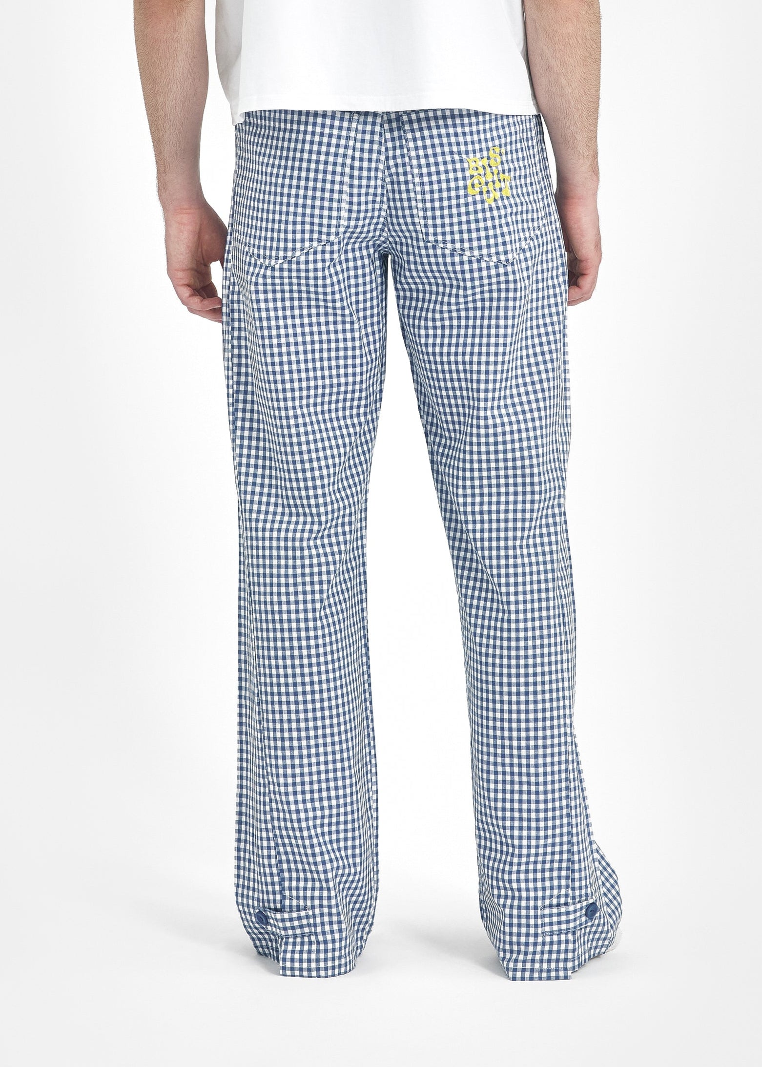 Pantalon vichy bleu "Gros Biscuit Jaune"