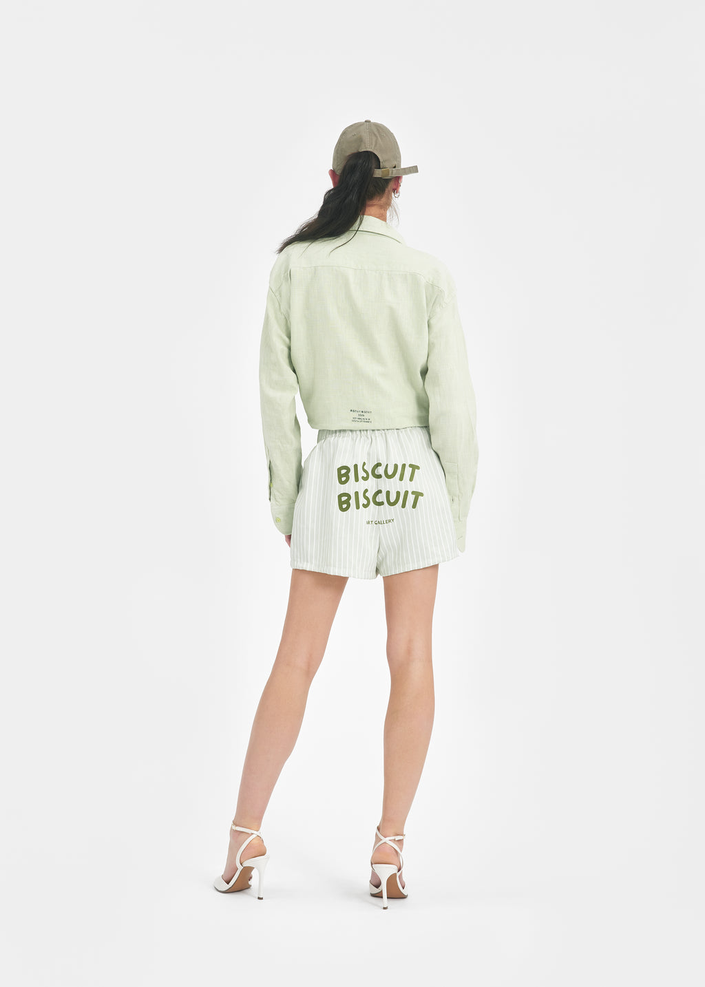 Chemise oversize unisexe lin matcha