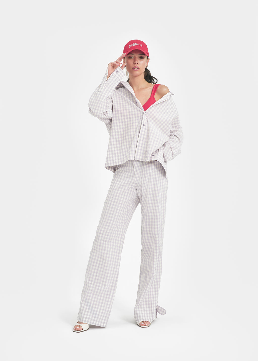 Chemise unisexe carreaux lavande
