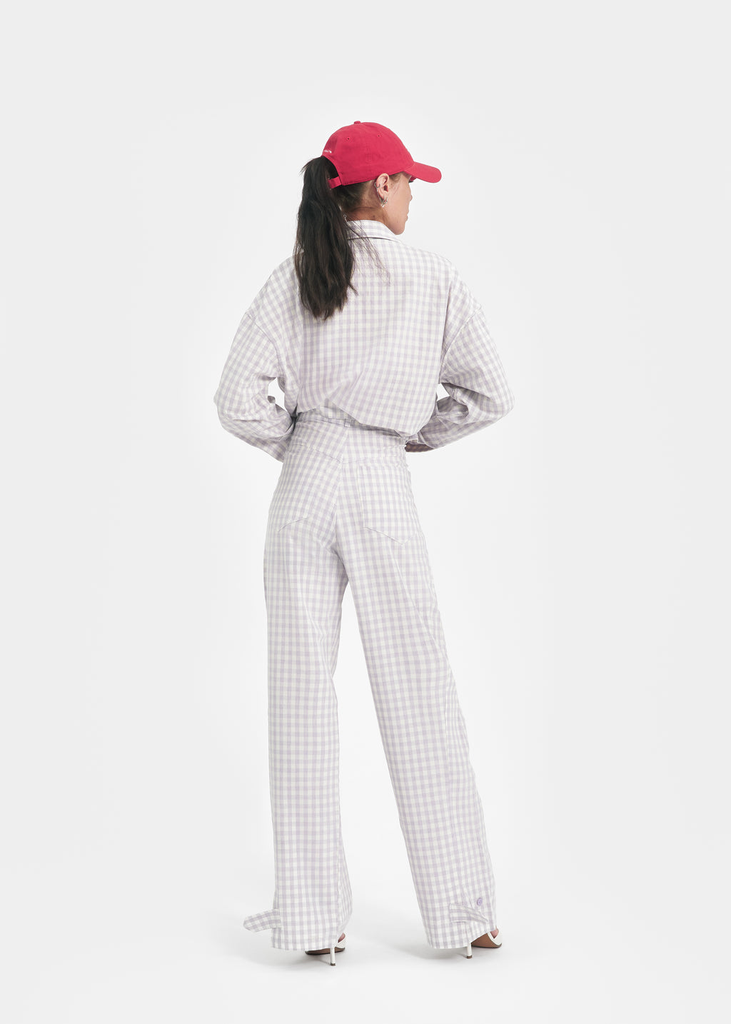 Chemise unisexe carreaux lavande