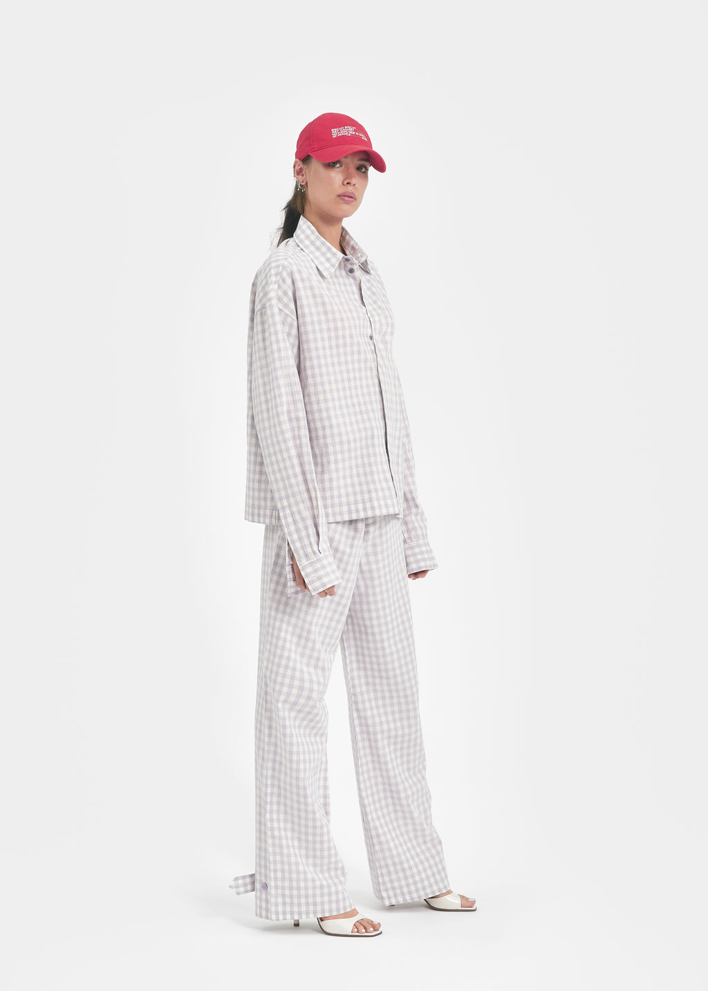 Chemise unisexe carreaux lavande