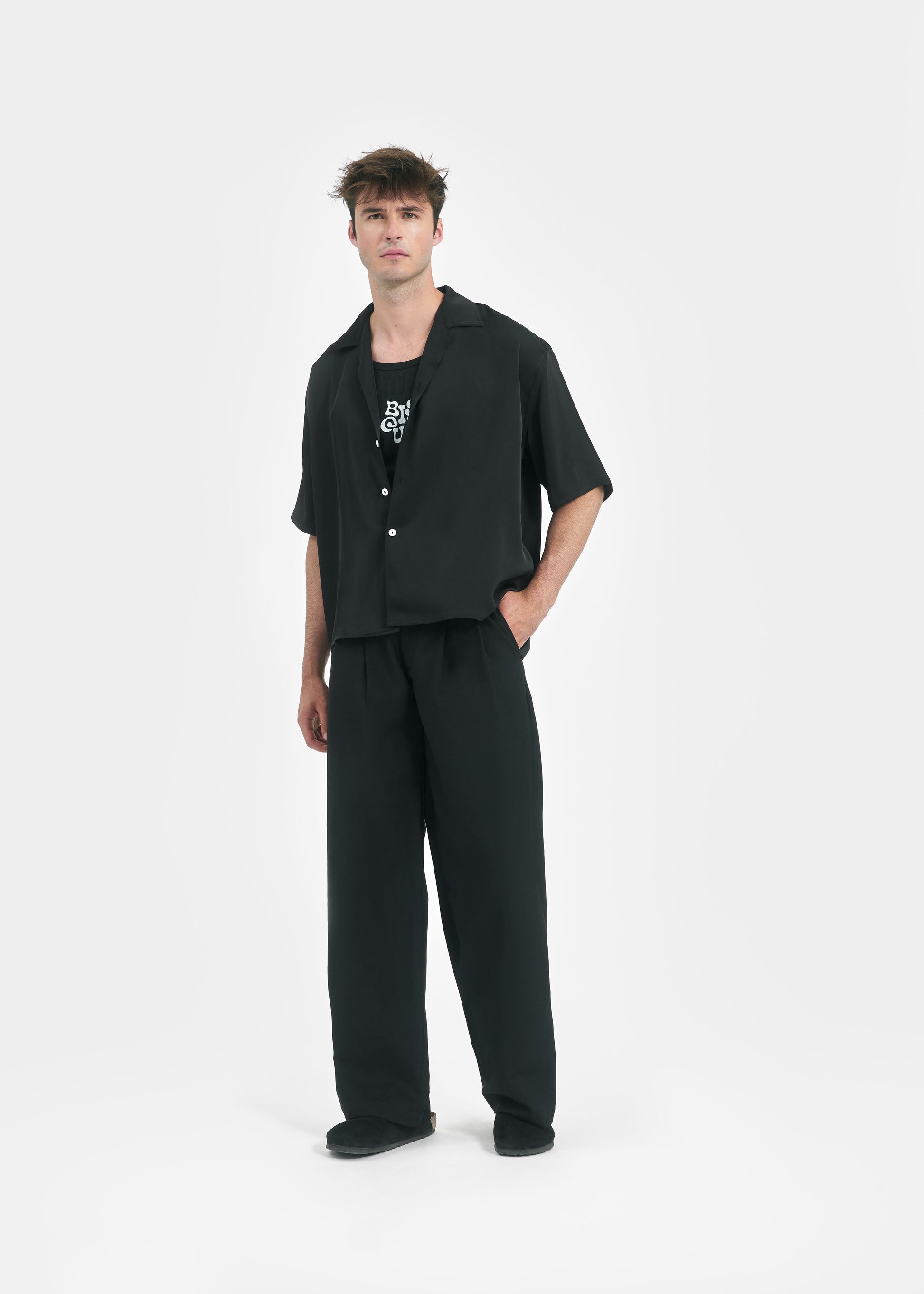 Pantalon unisexe deux plis en laine froide