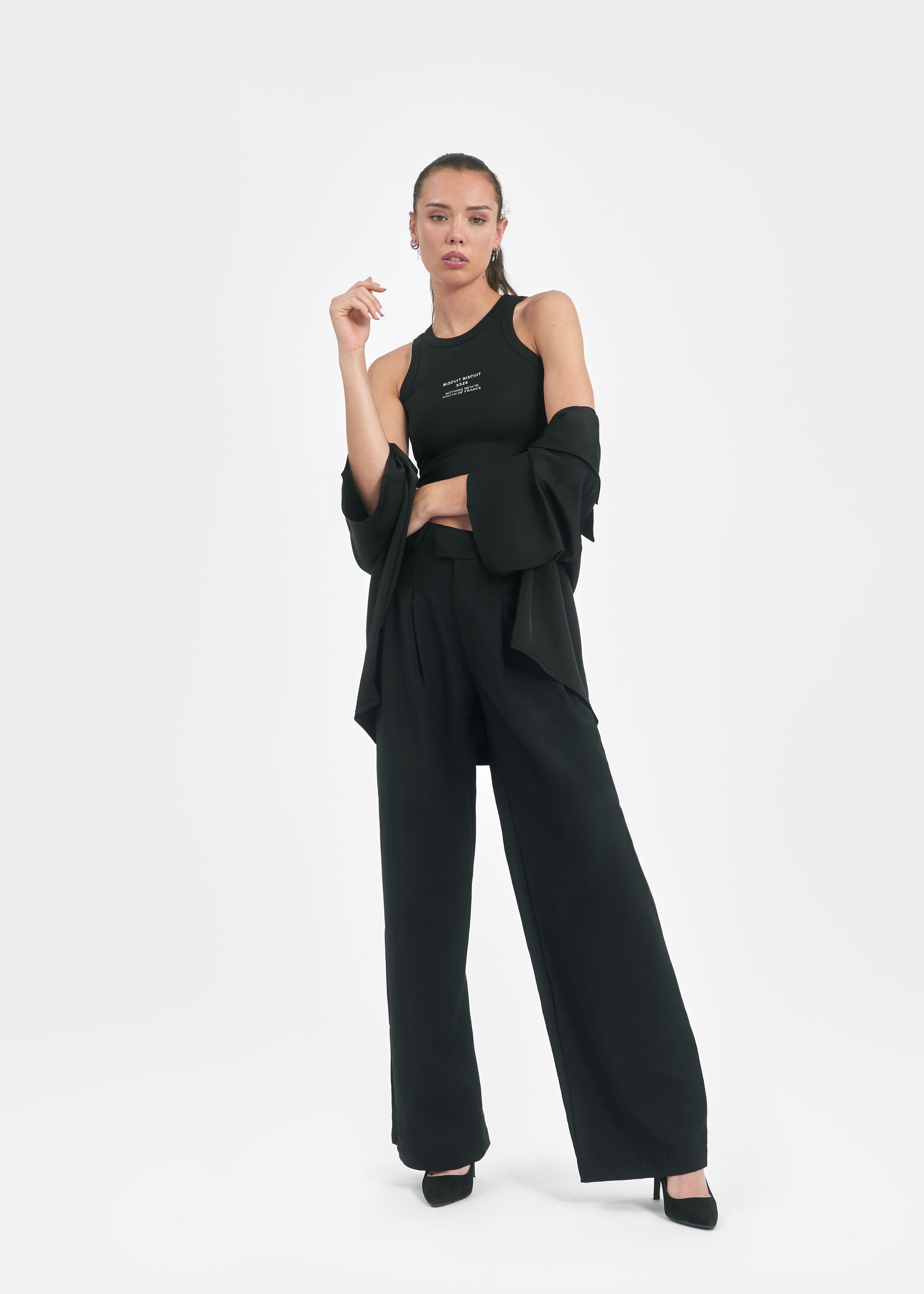 Pantalon unisexe deux plis en laine froide