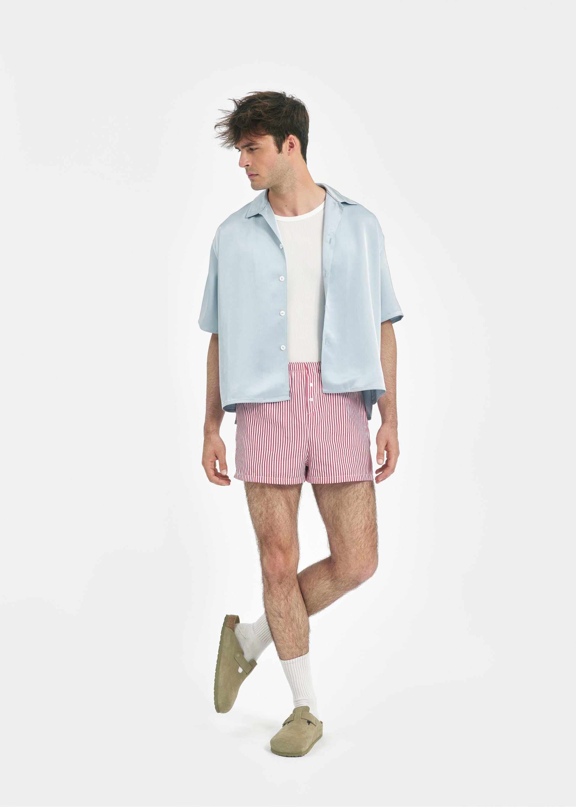Chemise oversize unisexe bleu ciel