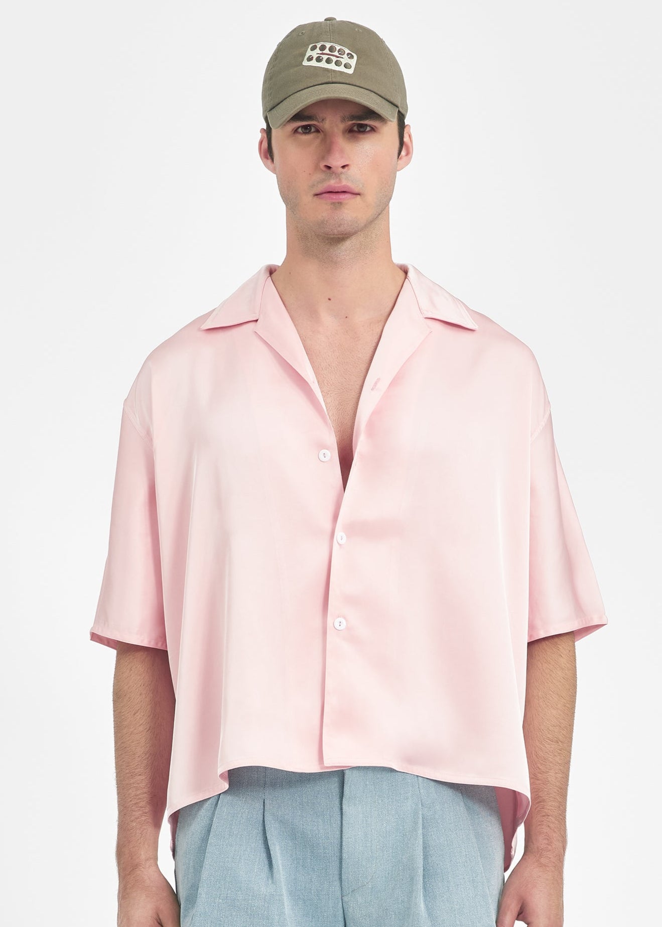 Chemise oversize unisexe rose pâle