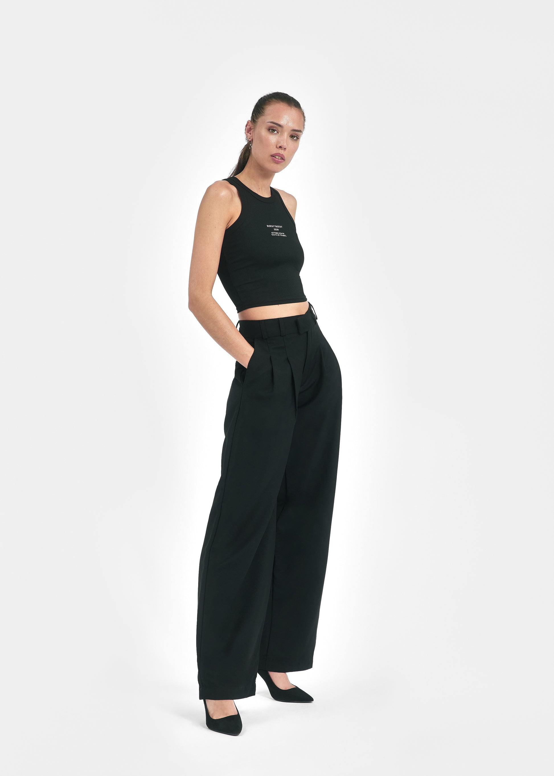 Pantalon unisexe deux plis en laine froide