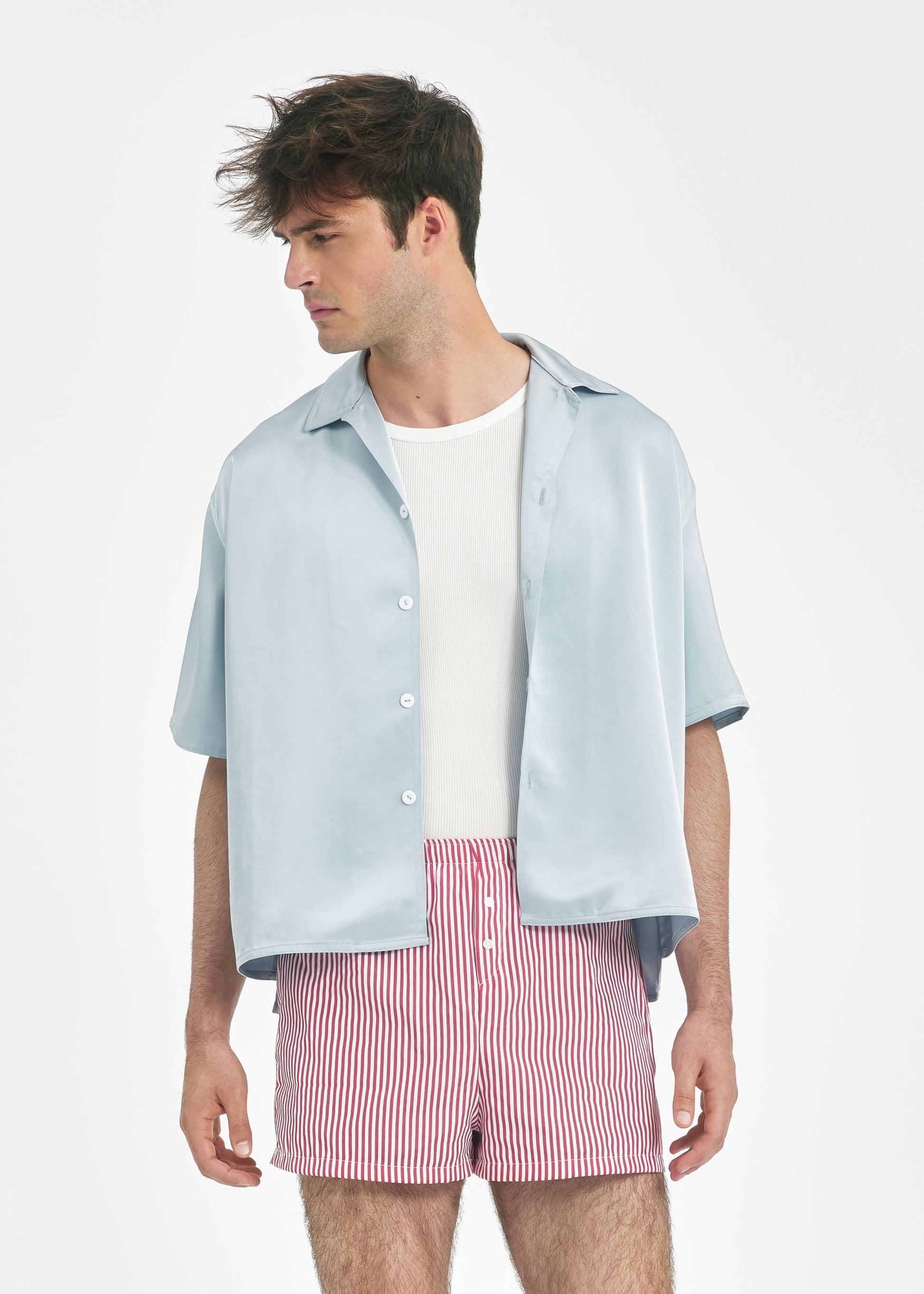 Chemise oversize unisexe bleu ciel